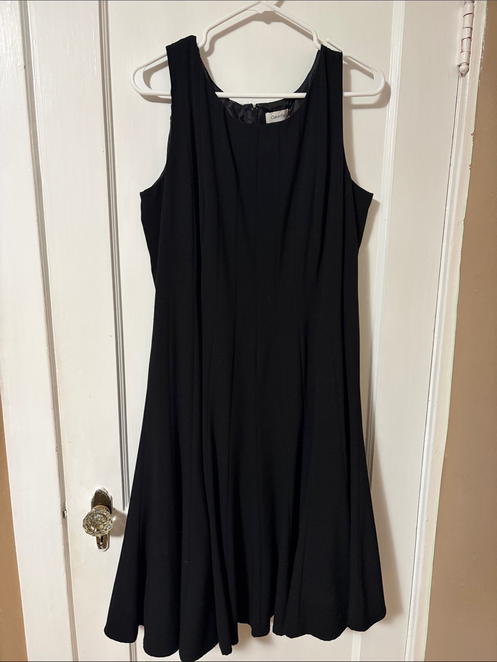 Calvin Klein Black Sleeveless Flared Dress